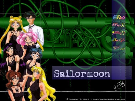 Sailor Moon - girls, stuff, ball, green