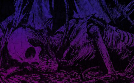 Dark Skull - skull, purple, dark, skeleton