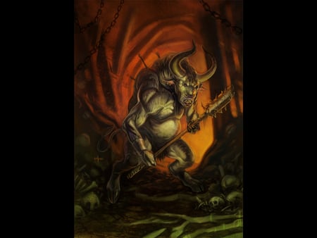 Minotaur - creature, dark, minotaur, fantasy