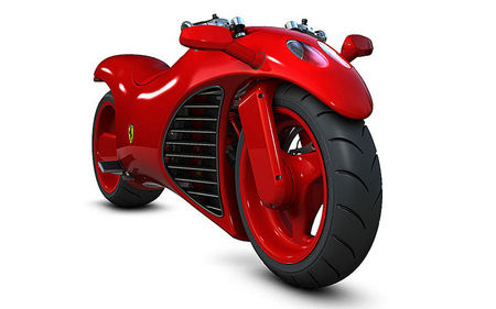 Future Motorcycle - motorcycle, tires, red, future