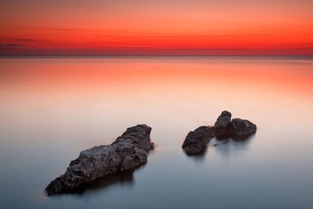 Rock Sunset - sunset, black sea, photography, sea, rocks, sky, bulgaria