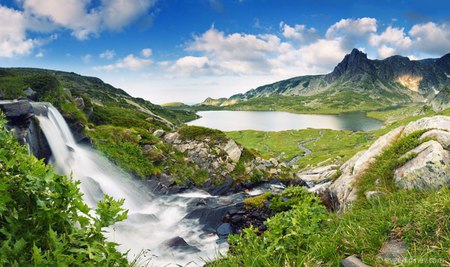 The Eden - gree, waterfall, photography, beauty, lakes, mountain, sky, bulgaria