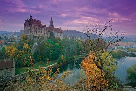 Schloss Sigmaringen - town, sigmaringen, medieval, river, germany, view, old, garden, canal, schloss, castle