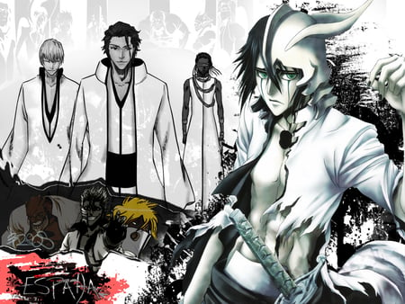 bleach ulquiorra,aizen,tousen,gin - gin, tousen, anime, bleach, ulquiorra, aizen