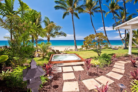 A Beautiful Place - ocean, view, walkway, spa, gazebo