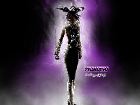 Yoruichi - black, girl, anime, purple