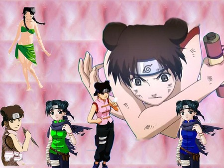 Tenten - ninja, anime, girls, pink