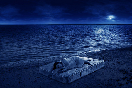 A sea of dreams - beach, dreams, sea, night