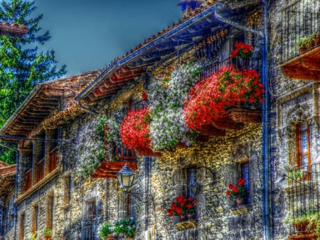 Rupit - rupit, flowers, house, window