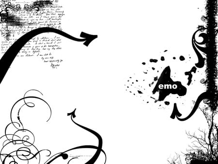 Emo Abstract - white, abstract, graffiti, black, emo