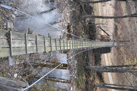 Somewhere in Indiana - water, cables, stones, bridge