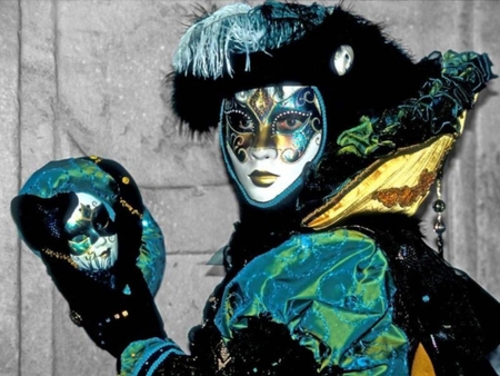 carnival in venice - beauty, lady, green, venice