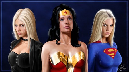 Women Of The Justice League - storm, supergirl, heros, wonder woman