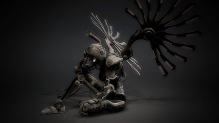 Robot - sorrow, black, robot, 3d