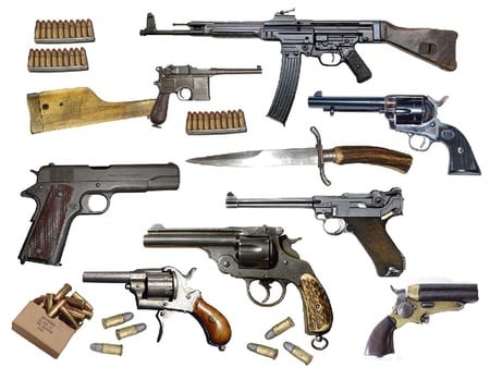 Vintage Weapons - automatic, guns, weapons, pistol, knife, bullets, ammunition, technology, rifle