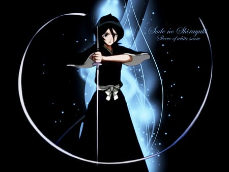 Rukia - black, girl, anime, blue