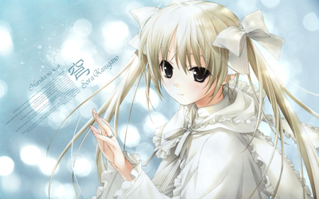 Kasugano Sora - anime, sora, twintail, dress, yosuga no sora, nice, beautiful, girl, beauty, cool, kasugano, white, awesome, sister, cute, ring, kasugano sora, twin