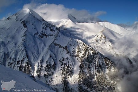 Pirin mountain - clouds, photography, peak, snow, top, bulgaria