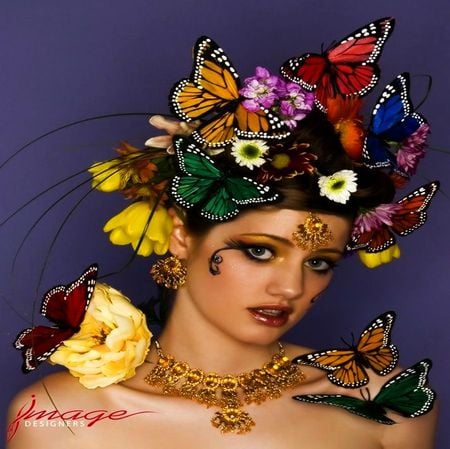 BUTTERFLY LOVER - butterfly, colourful, woman, fly