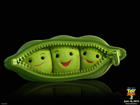 3 Peas In A Pod - vegetable, pod, peas, funny, entertainment, abstract, cool, green, tennis