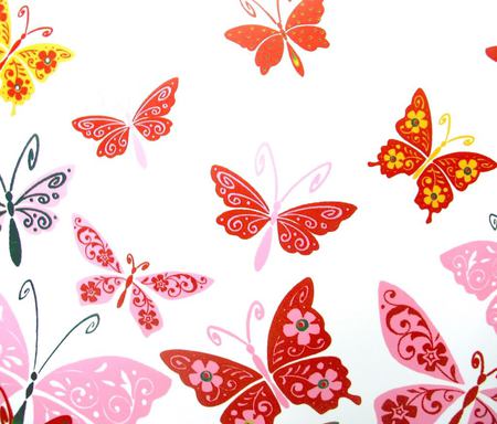 colorful abstract butterflies - butterflies, pink, abstract, colorful