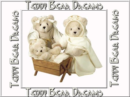 Teddy Bear Dreams - white, frame, teddy bear, whitness, dreams