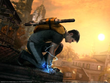 Infamous 2 - infamous 2, hero, fighting, action, adventure, video game, infamous