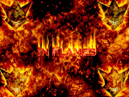 In Flames - metal, logo, fire, band, flames, heavy