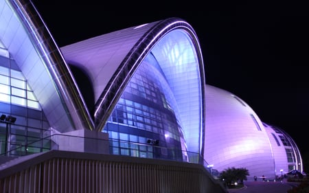 Napa at Night - center, modern, illumination, performing, night, architecture, arts