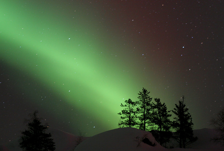 Night sky - night, magical, light, green