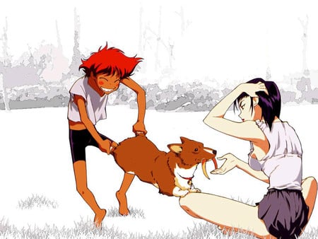 Faye Faye!!!!! - anime, girl, boy, dog