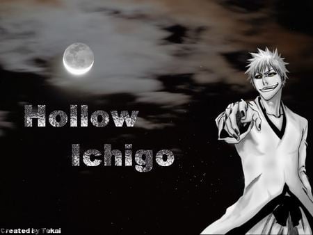 Hollow Ichigo - anime, hollow ichigo, full moon, bleach