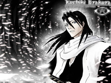 Byakuya - white, anime, black, boy