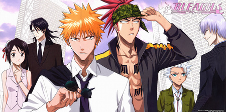 Bleach Anime - tosuhiro, bleach, byakuya, ichigo, anime, gin