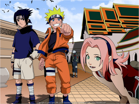 Naruto,Sakura,Sasuke - sasuke, naruto, shippudden, sakura