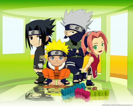 Naruto,Sakura,Sasuke,Kakashi