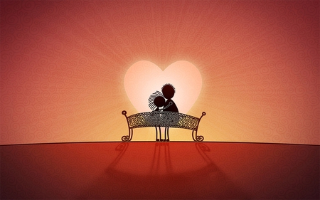 Sweet love - love, chair, couple, heart, valentin