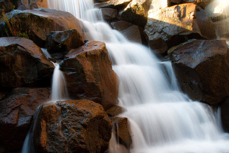 Steps - silky, waterfalls, falls, mountains, rocks