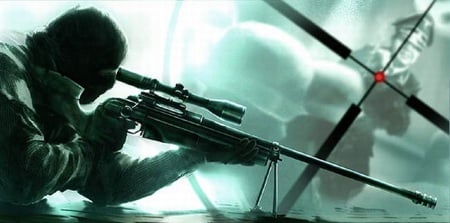 In the Crosshairs - scope, sniper, fantasy, gun, artwork, rifle