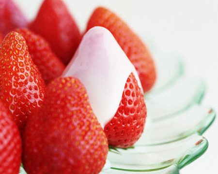 Strawberries - cream, sweet, fruits, strawberries