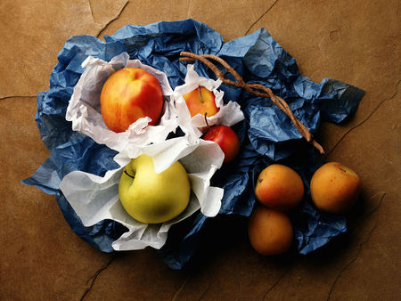 Mixed Fruits - apple, fruits, mixed, peach