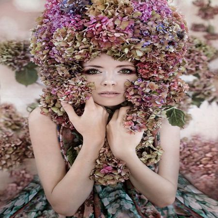 FLOWER HAT COVER - hat, woman, cover, flower, prety face