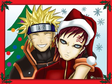 Naruto-Gaara - christmas, gaara, anime, naruto, shippuden, friends