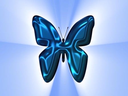 blue butterfly - butterfly, abstract, blue