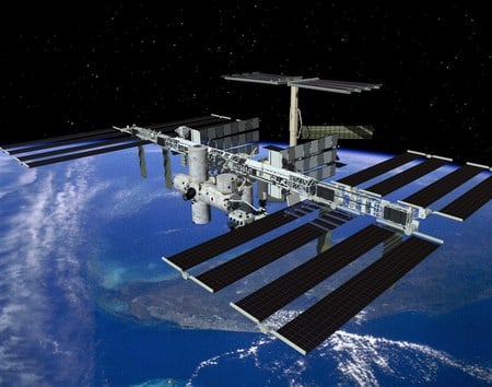 Completed International Space Station - space station, stars, space