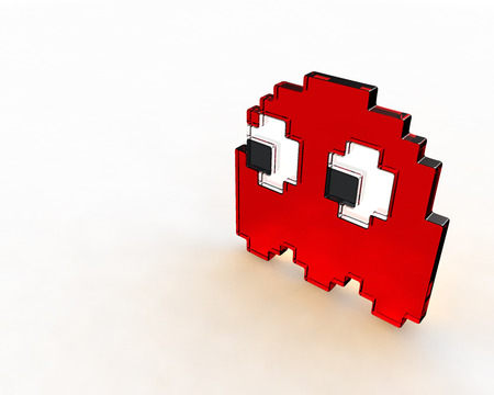 Blinky The Ghost - cool, pac man, red, classic, cute, arcade games, 3d, ghosts, video game, blinky