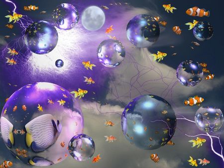 life is formed - 2 - sky, abstract, form, bubbles, butterflies