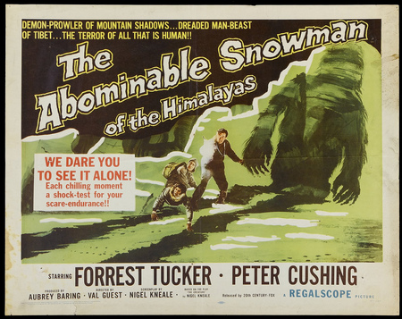 The Abominable Snowman - himalayas, movie, cushing, 1957, tucker, poster, abominable