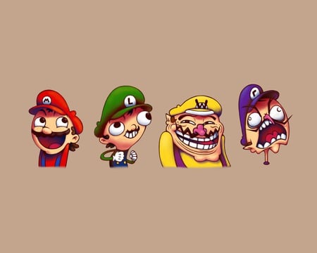 Awesome Faces - mario, luigi, video game, wario, waligi