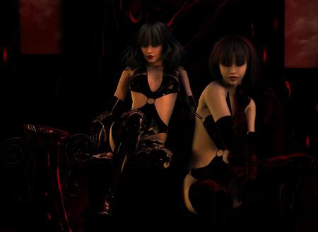 Sexy Girls - girls, sexy, dark, 3d